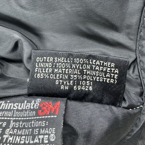 Vintage Wilson Leather Jacket Womens Large Black Thinsulate Removable Liner - Picture 16 of 16